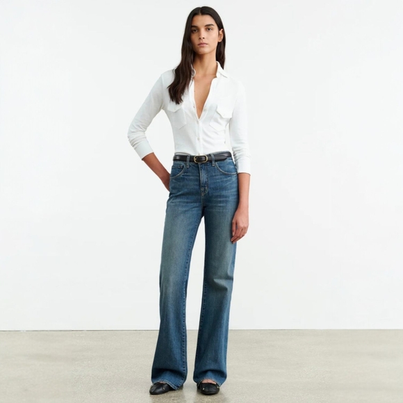 Nili Lotan 25x33.5" Celia Jean High-Rise Stretch Bootcut Flare Denim 25 - Picture 1 of 13